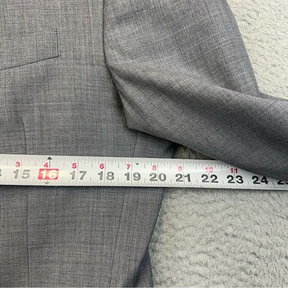 Jos A Bank Blazer Mens 43R Gray Slim Fit Wool 2 Button Suit Jacket Business - Picture 9 of 16